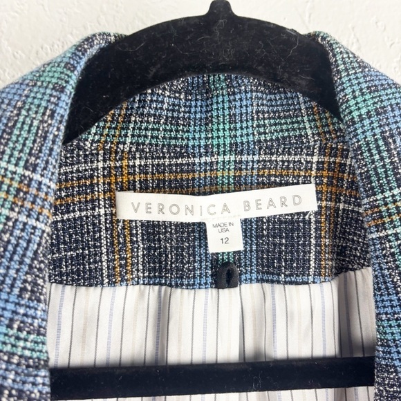 Veronica Beard Martel Dickey Cotton Linen Blend Plaid Dickey Jacket Blazer 12 - Picture 9 of 10